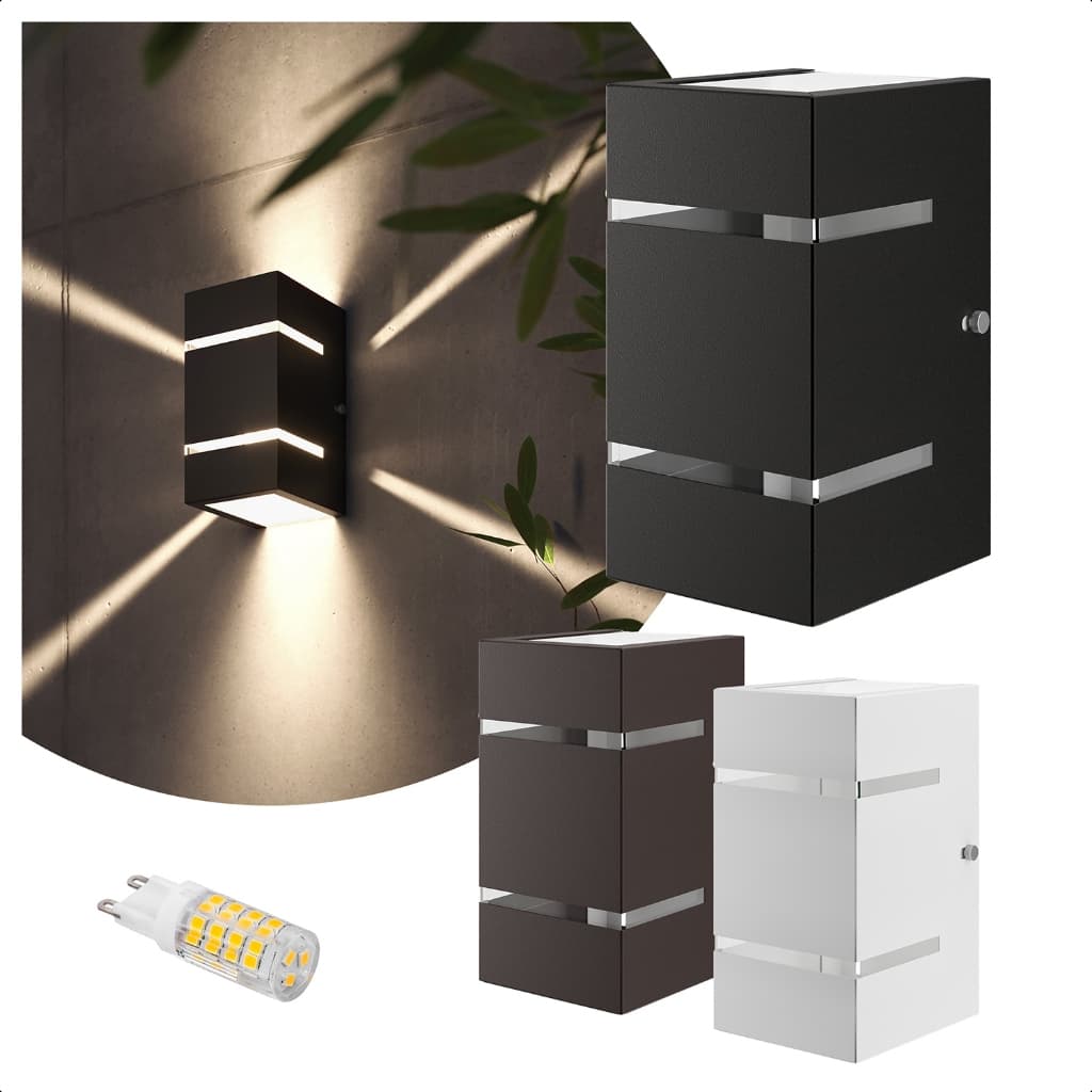 Kit 6 Arandelas Catarina 8 cm + Lâmpada  G9 5w - em Alumínio Parede Externa Interna - T&T Iluminação