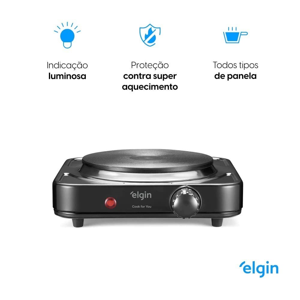 Fogão Elétrico Portátil - 1 boca Fogareiro, Para utilizar em qualquer lugar