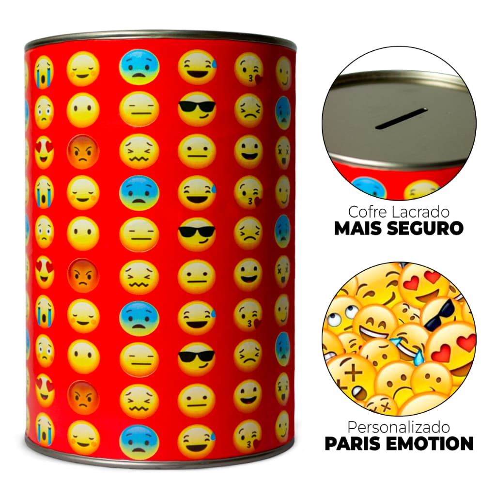 Cofrinho Lacrado Cofre Divertido Tema Emotions 14,5cm