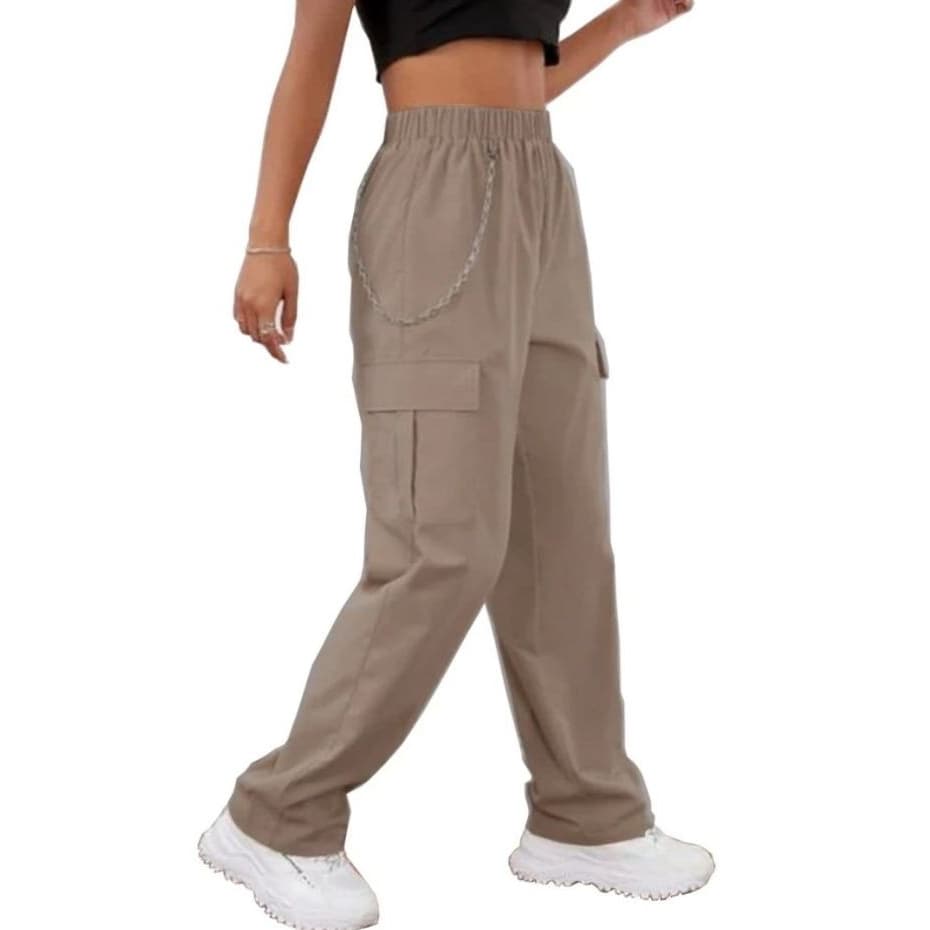 CALÇA TACTEL STREET SKATE BARRA LARGA COM CORRENTE