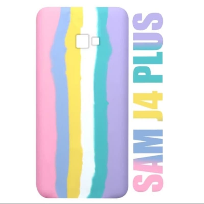 Case Candy Virgínia Capinha Arco-Íris Colorida Aveludada Samsung J4Plus