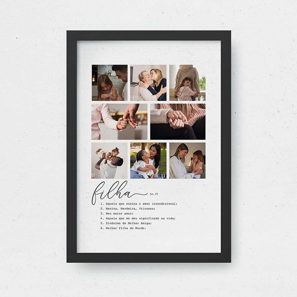 Quadro Definição Filha 8 Fotos Presente para Filhas Quadro Filha Personalizado
