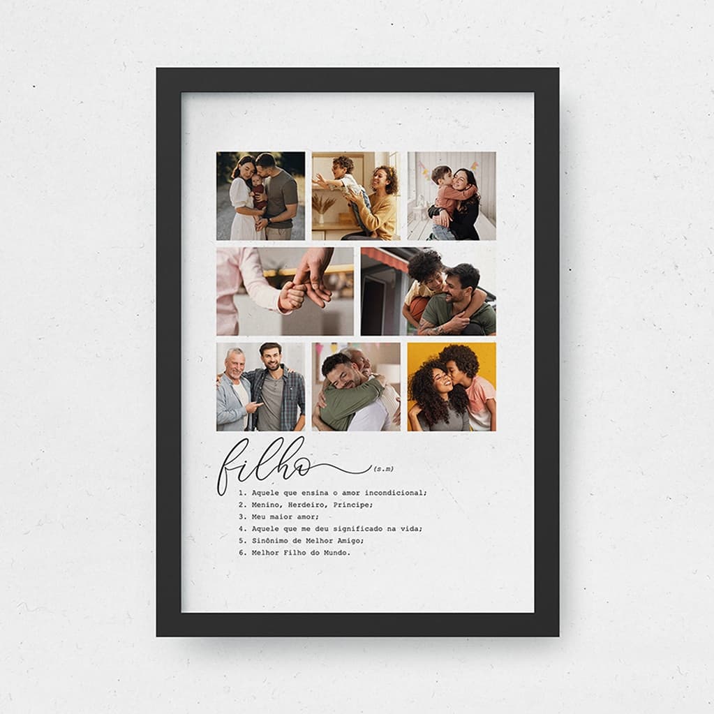 Quadro Personalizado Definição Filho 8 Fotos Presente para Filhos Quadro Decorativo Criativo Família