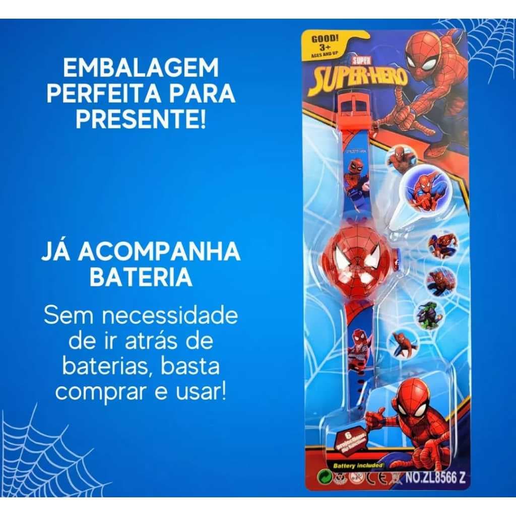 Relógio Projetor De Imagens Homem Aranha Brinquedo