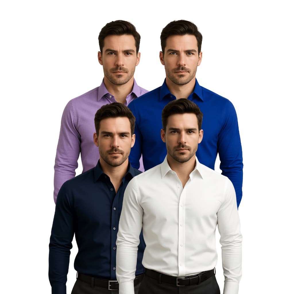 Kit 4 Camisa Social Masculina Plus Size Manga Longa Camisa Masculina Social Extra Grande Elastano Não Amassa
