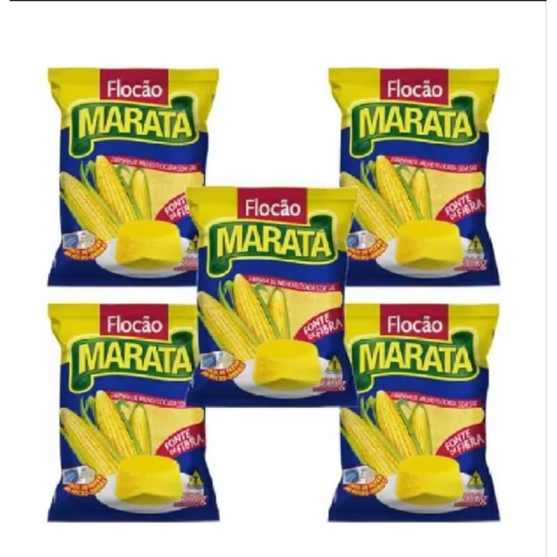 Kit 5 Pacotes de Flocão Cuscuz de Milho Maratá 500g