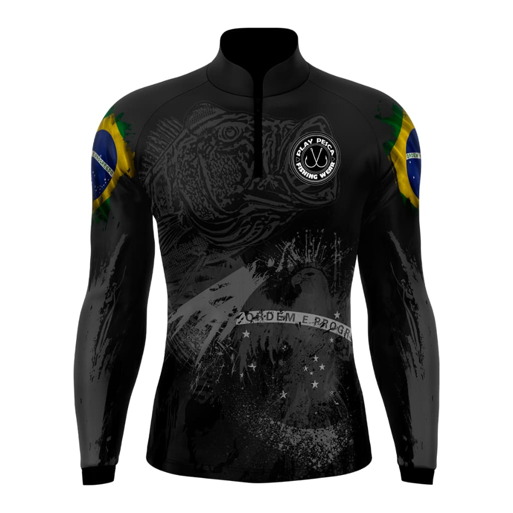 Camisa Blusa Camiseta para Pesca com Proteção Solar Uv50+ Play Pesca Tucunaré Brasil 03