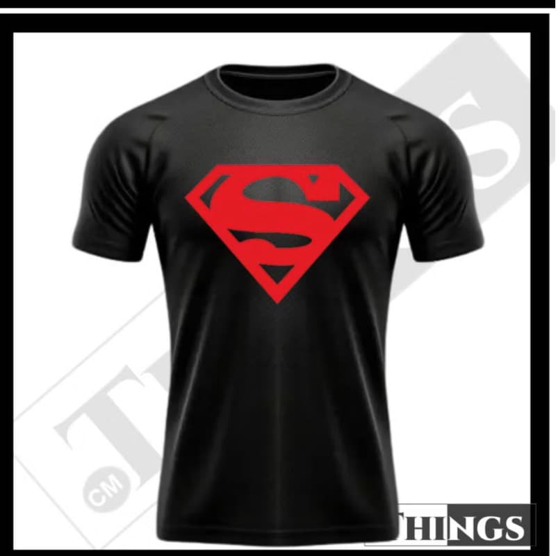 Camiseta Super Homem Estampada 100% Algodão Logo Vermelha Adulto e Infantil Camiseta Superman