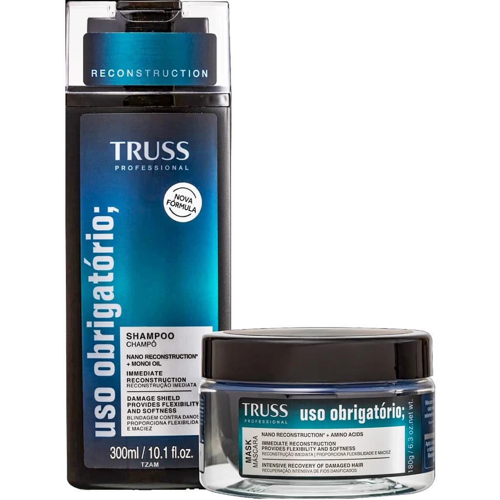 Original Kit Truss Uso Obrigatório Shampoo 300ml + Máscara 180g Cronograma Capilar de Reconstrução