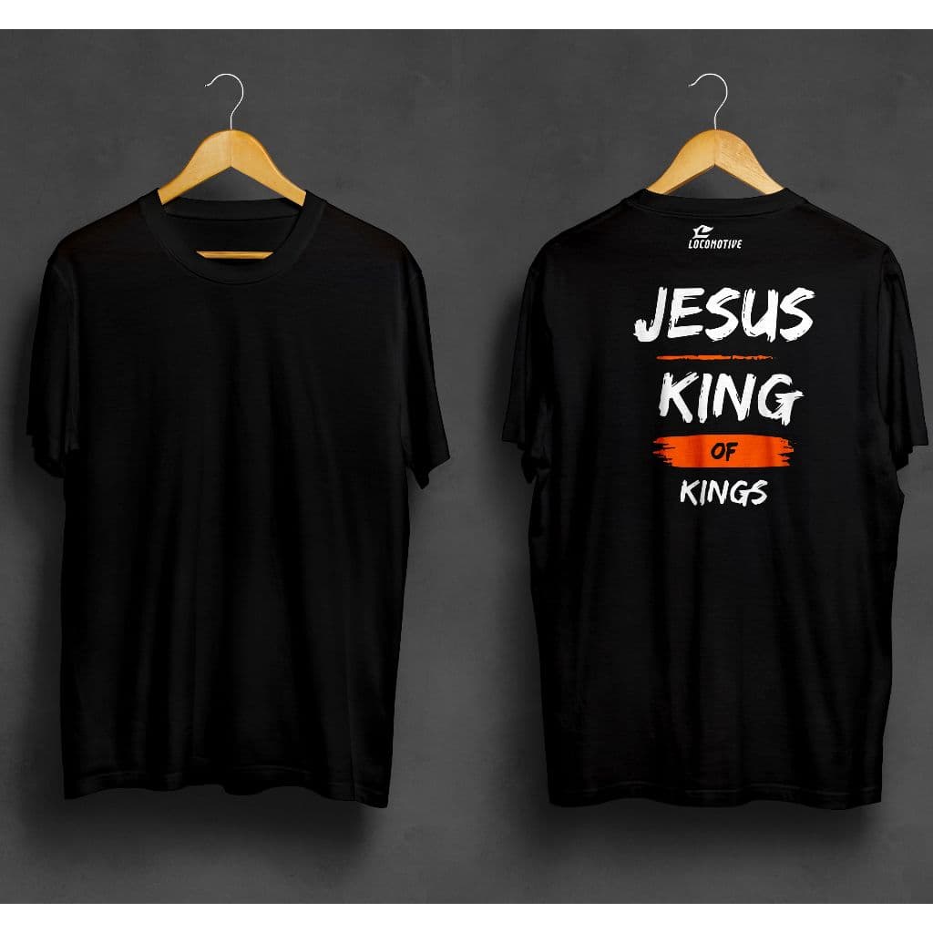 Camiseta Básica Jesus Rei Dos Reis Costas Cristã Religiosa Camisa Algodão Unissex  LCMTV