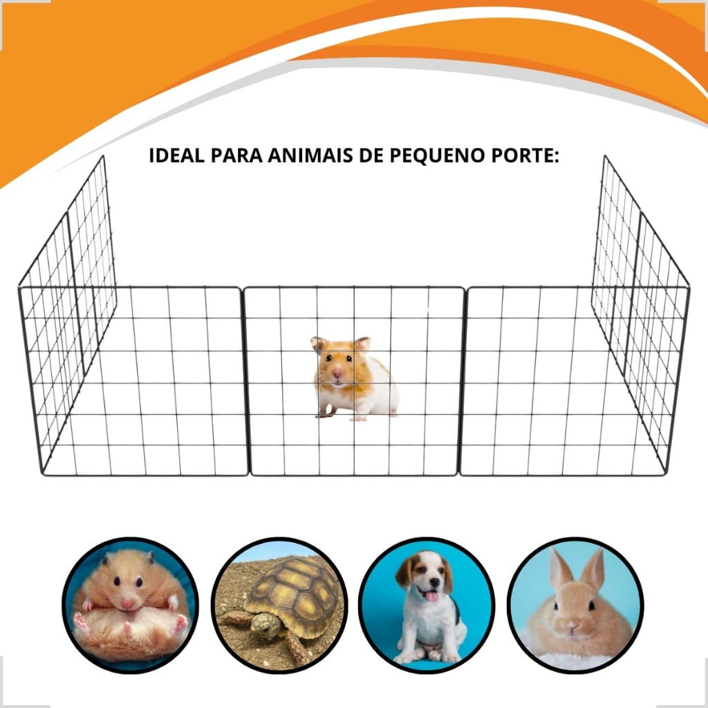 Módulo 30X30 Tela Preta Cercadinho Segurança Pet Portátil Tartaruga Coelho Promoção