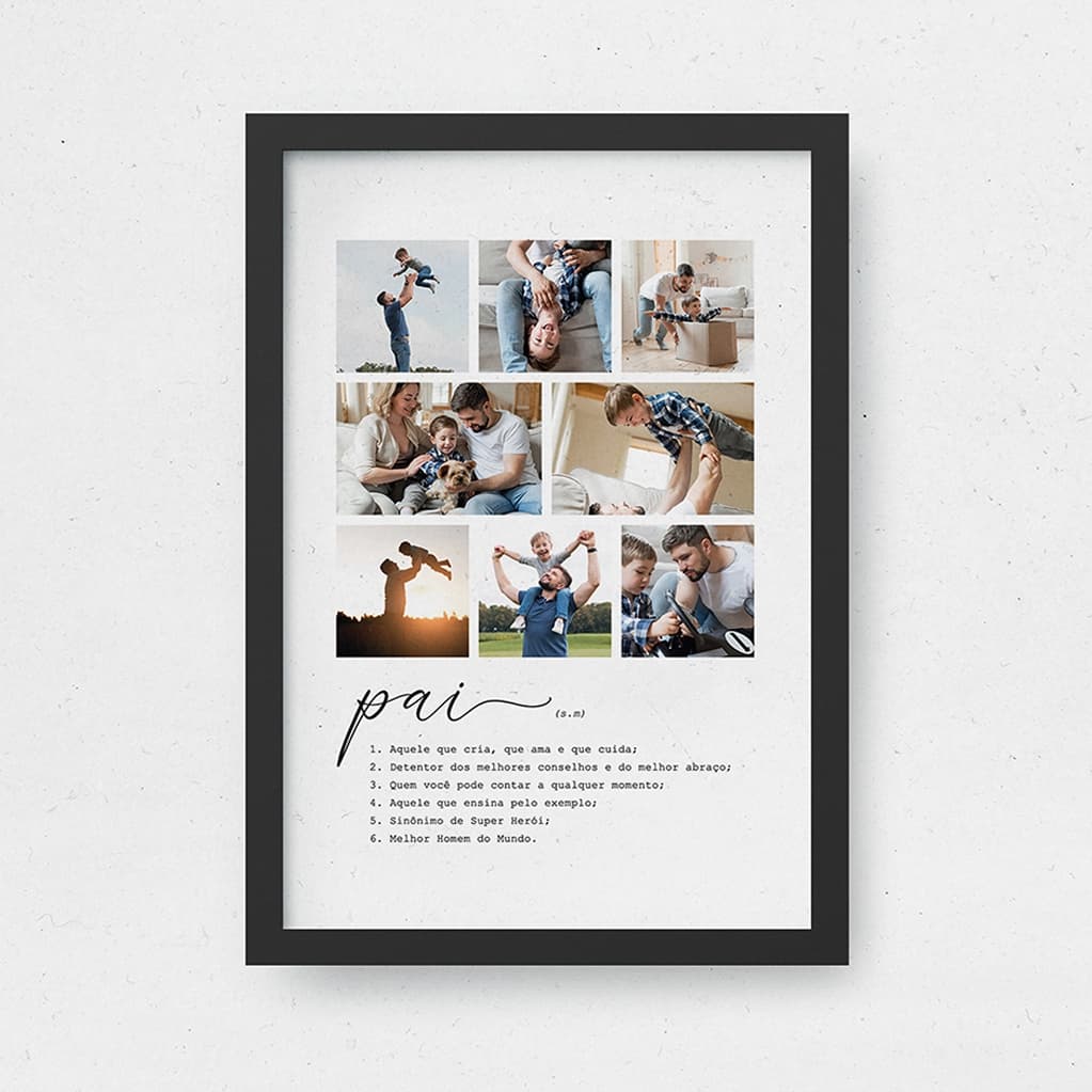 Quadro Definição Pai Presente Pais 8 Fotos Personalizado