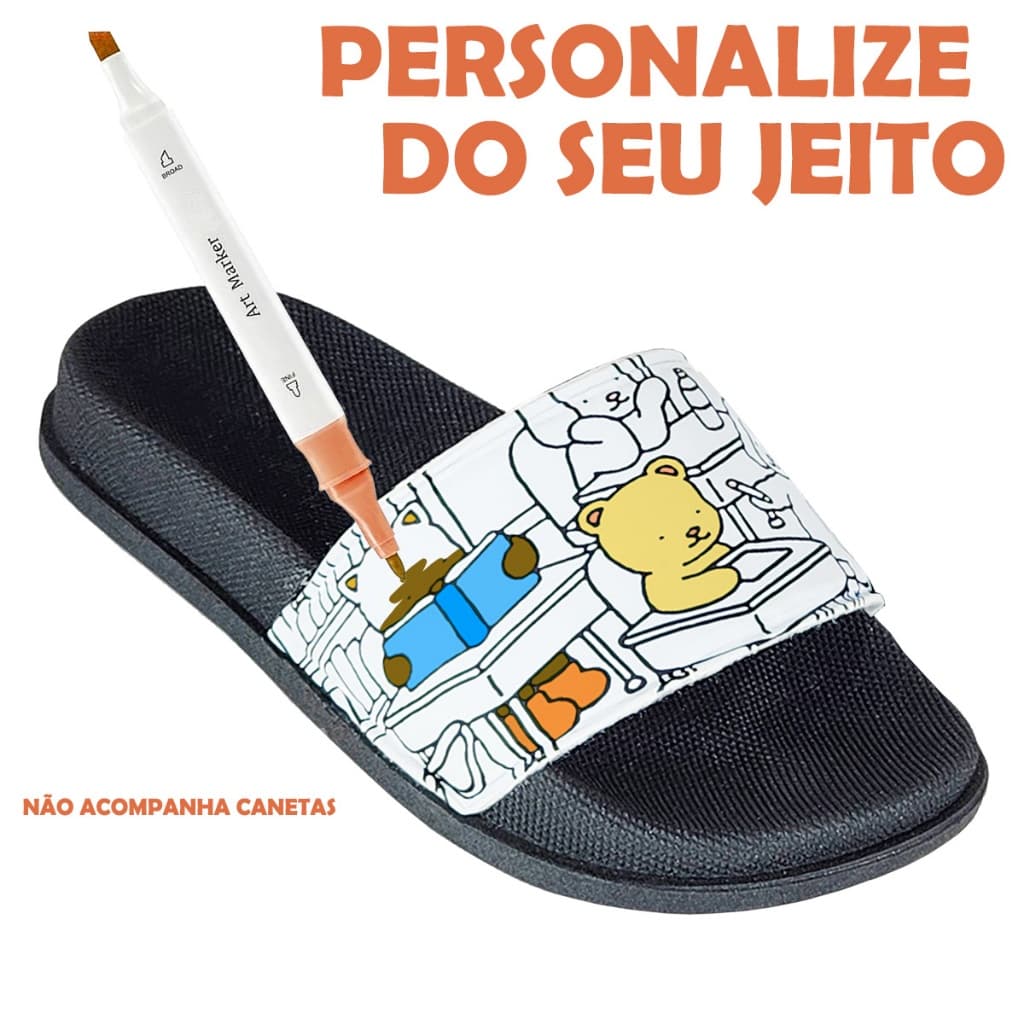 Chinelo Infantil de Desenhar Criativo Menina Menino Lançamento Promoção