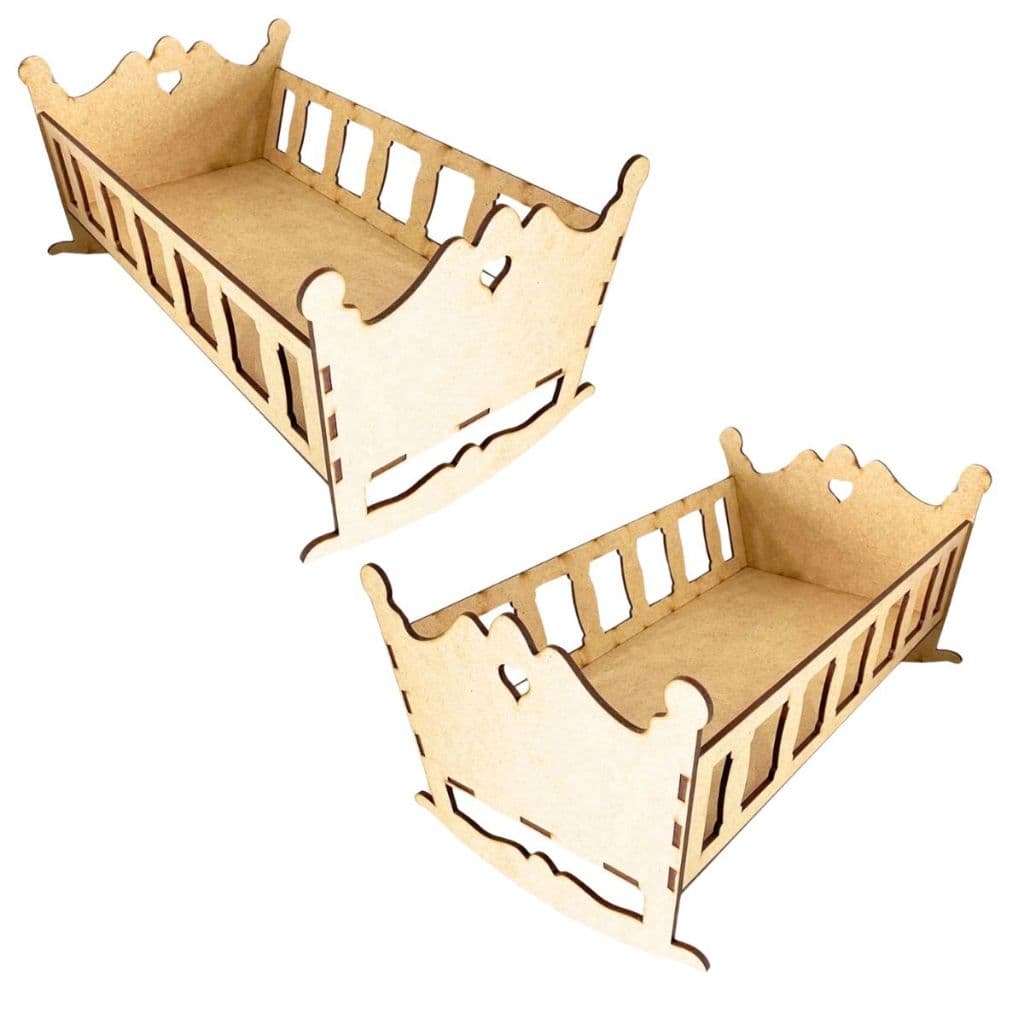 Kit 4 mini berço bercinho 15 cm mdf cru mini boneca lembrancinha chá de bebê revelação maternidade