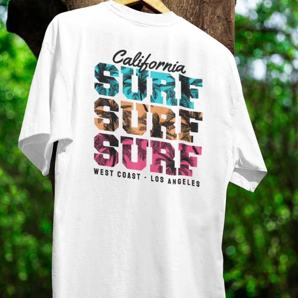 Camiseta Oversized California Surf West Coast Los Angeles Streetwear Cores