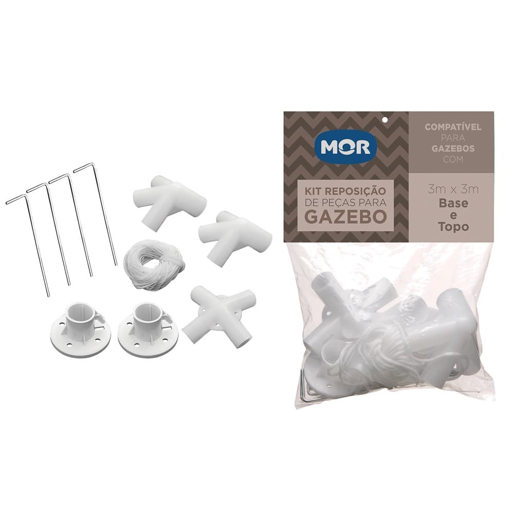 Kit reposiçao de peças gazebo 3,0m x 3,0 m base e topo - MOR