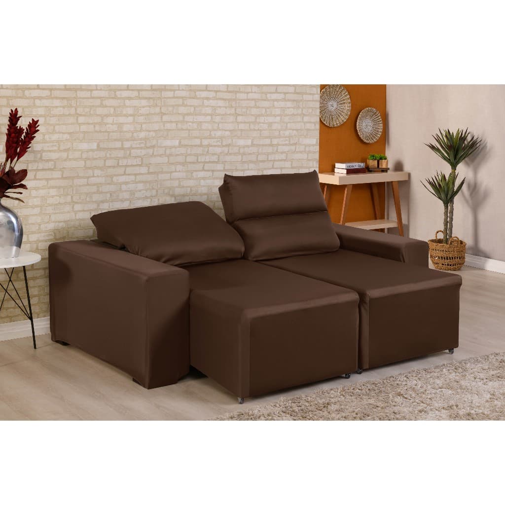 Kit Capa Protetor De Sofa Retratil Reclinavel 2 Lugares + 2 Almofadas Premium Ótimo Acabamento decoração sala