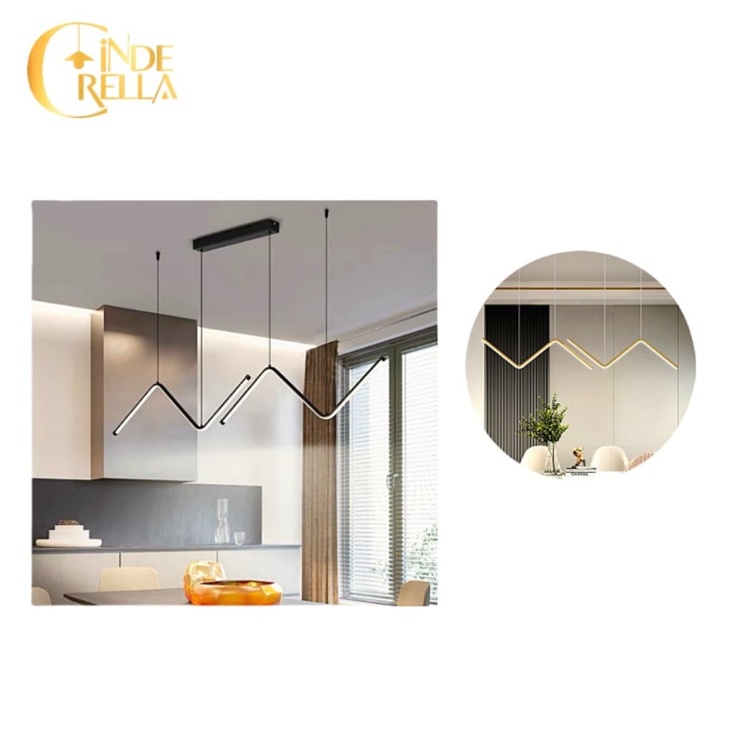 Luminária De Teto Lustre Pendente Raio Sala De jantar Led Geometria NN Mininalista