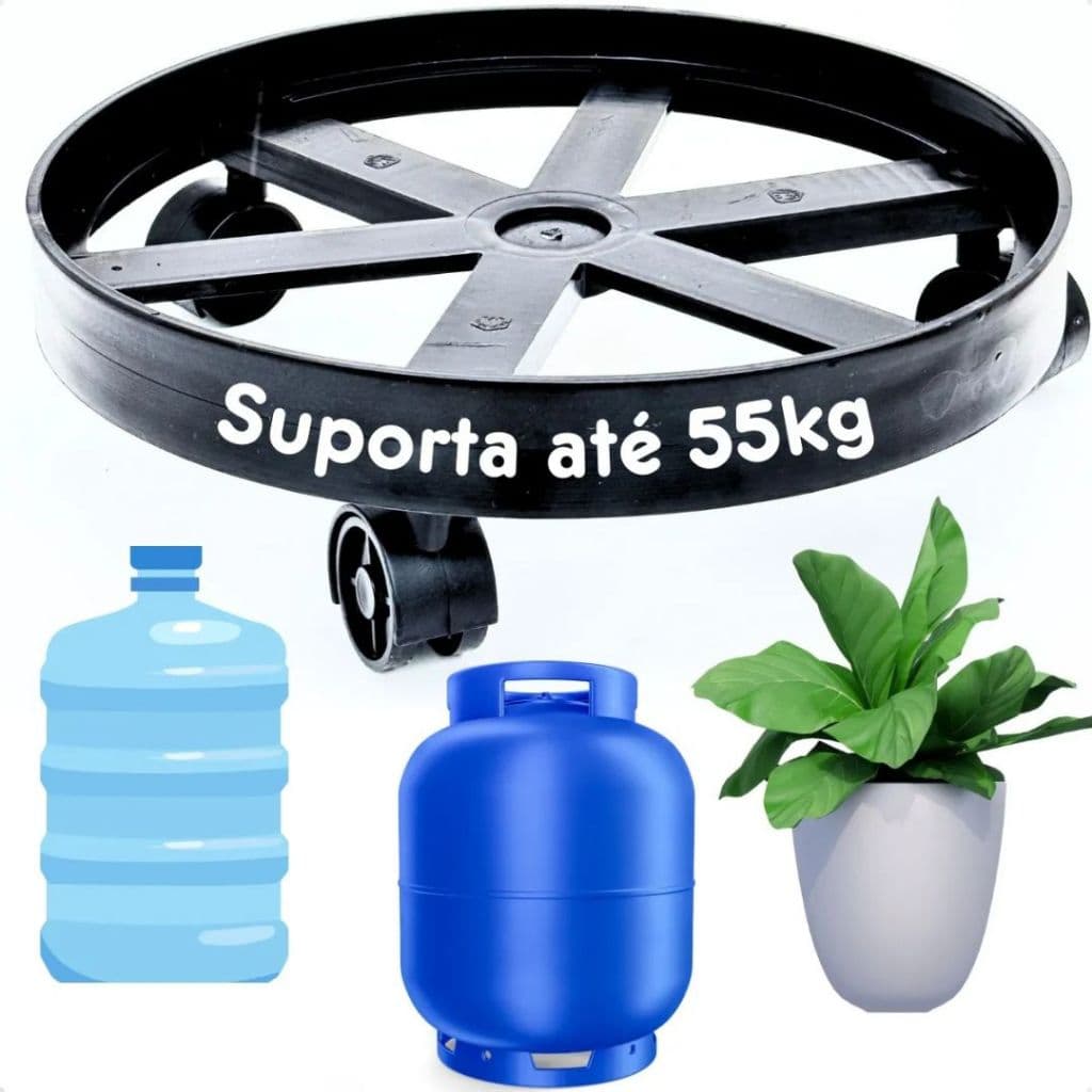 Suporte Base Para Botijão De Gás/ Vasos /Plantas /Agua Com Rodinha
