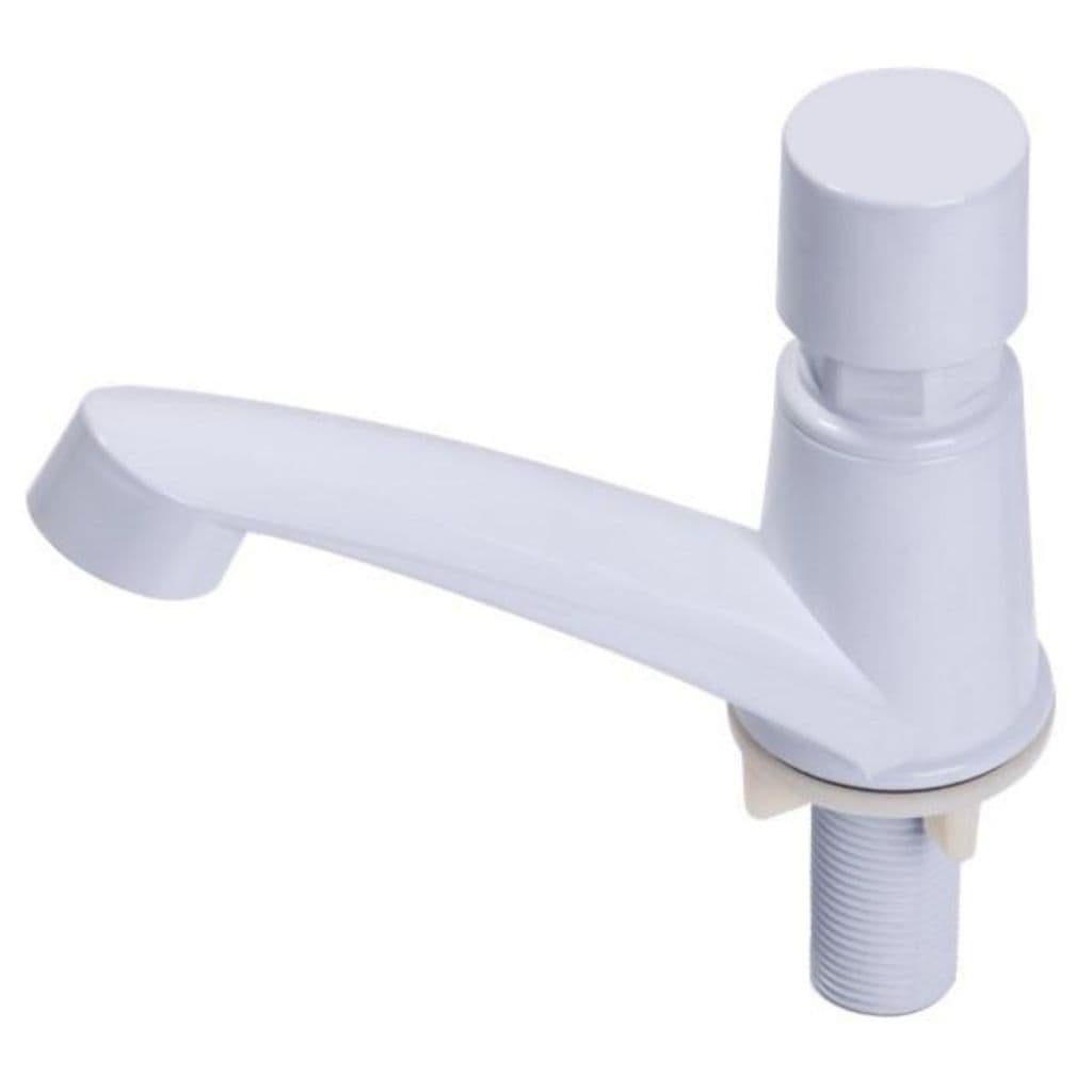 Torneira ABS Branca Lavatório Automática Temporizada Mesa