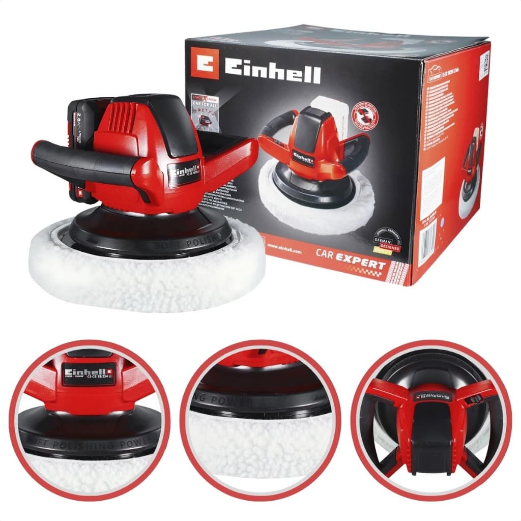 Politriz Automotiva Profissional Máquina Polimento Rotativa Einhell a Bateria Sem Fio Polir Carro