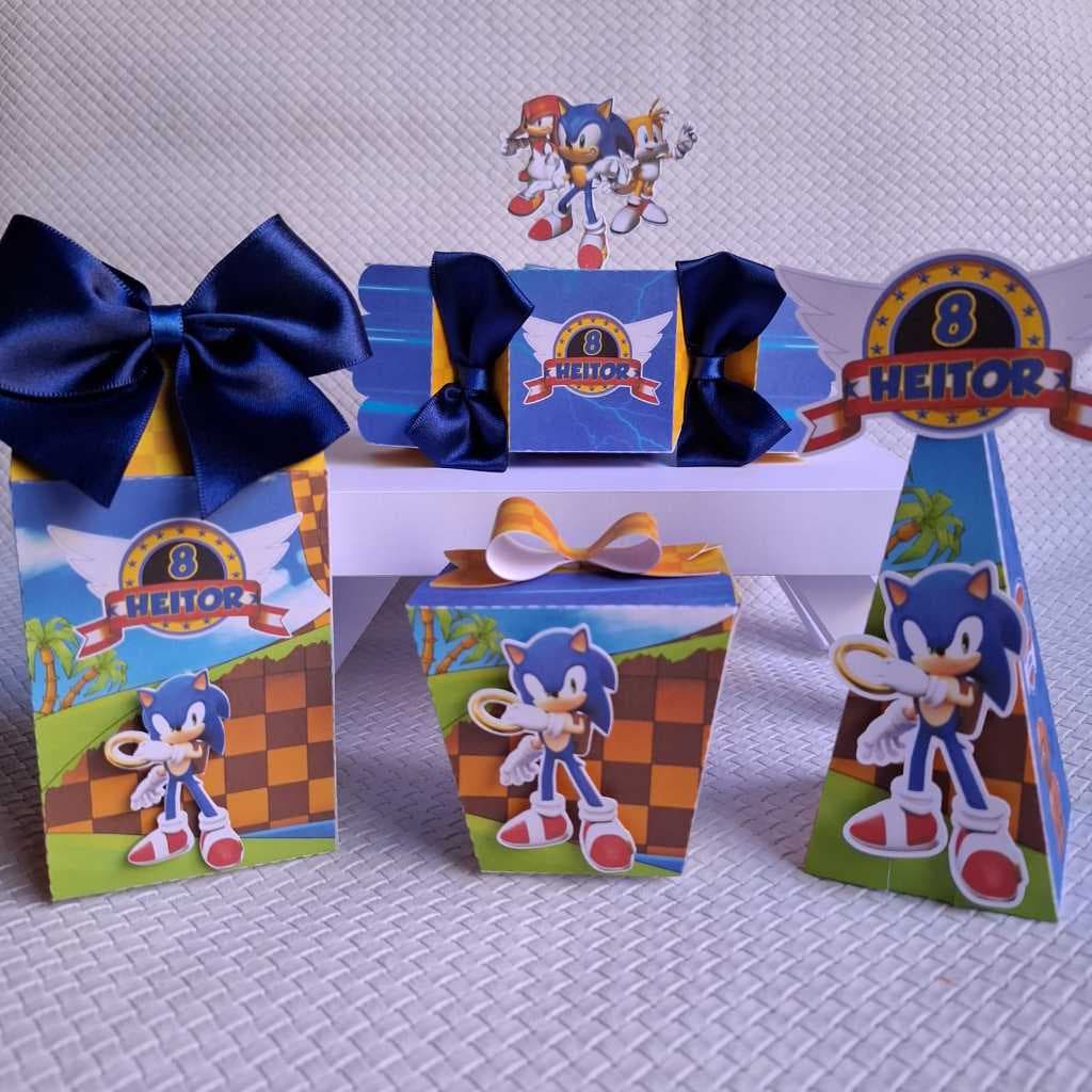 Kit Pegue e Monte Personalizados Sonic – Lembrancinhas para Festa Infantil