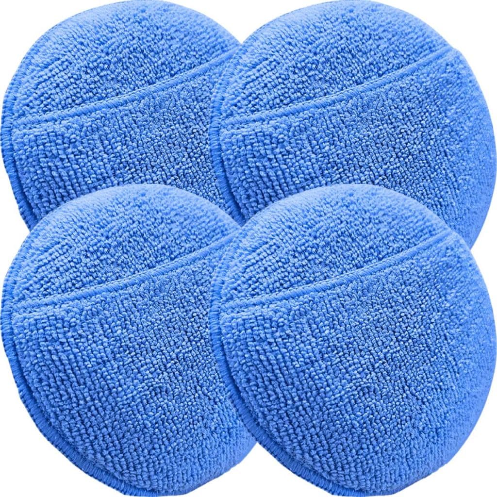 Kit 4 Aplicador de Microfibra com Encaixe para Mãos Cera Selante Vitrificador Polidor Manual Grande