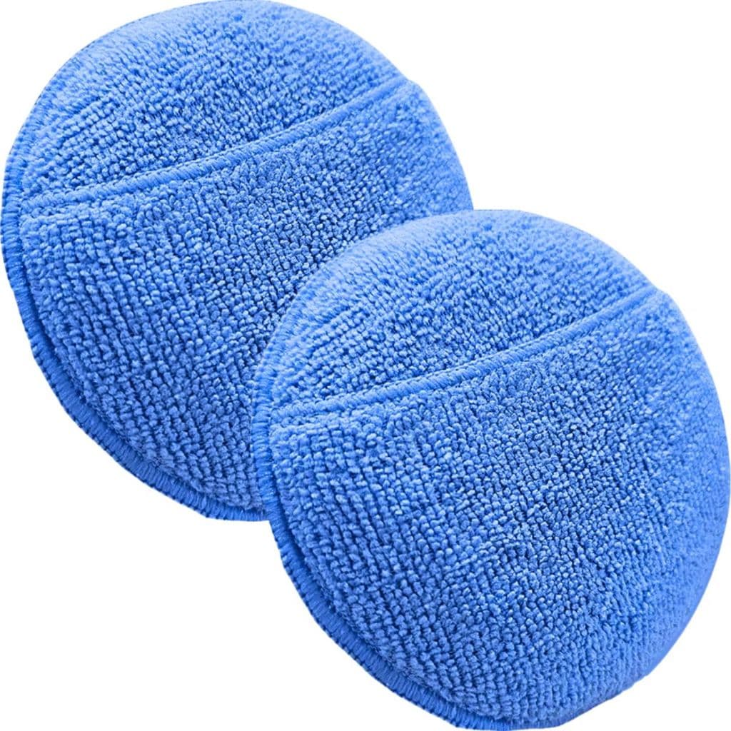 2 Aplicador de Microfibra Automotivo Com Encaixe Mão Resistente 300gsm Grande Cera Selante Polidor