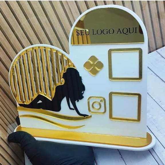 Placa Pix Qrcod Bronzeamento Mulher/Loja Feminina/Luxo PERSONALIZADA COMLOGO