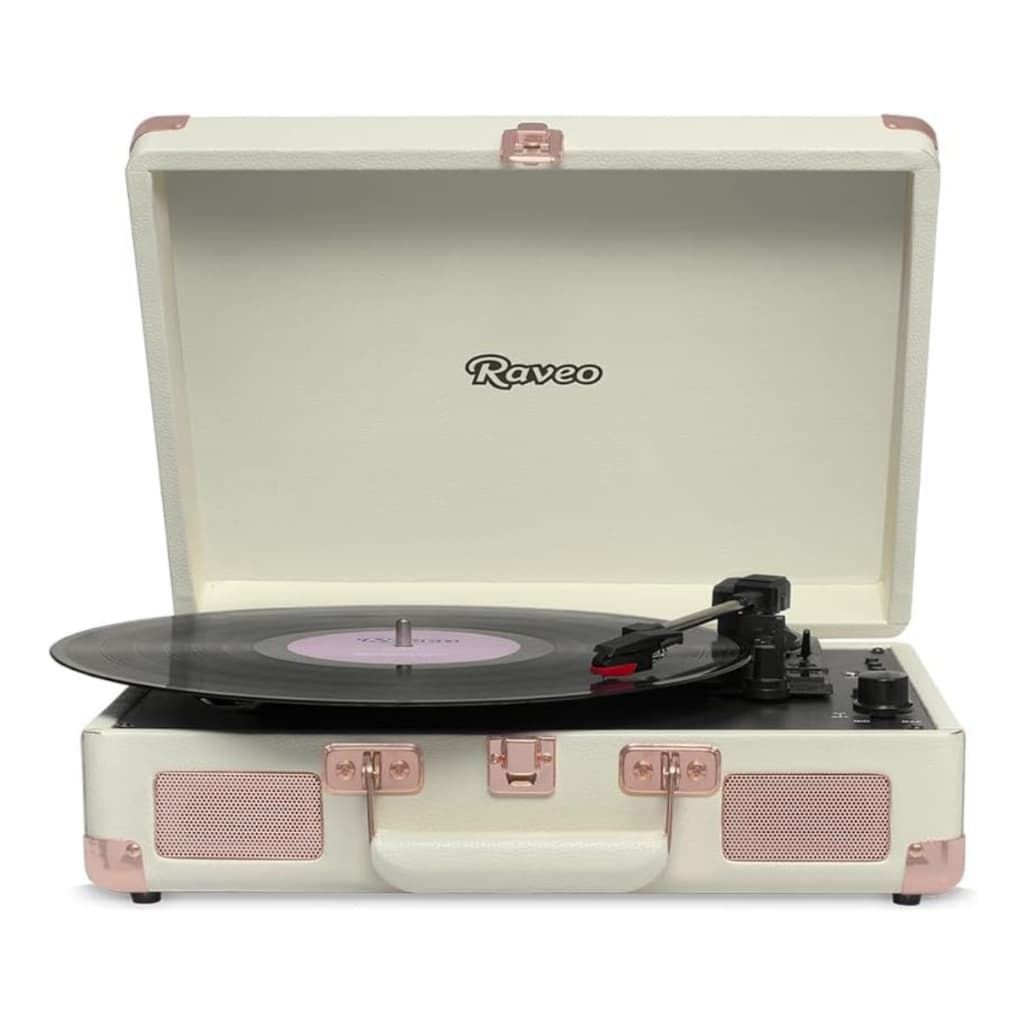 Vitrola Raveo Sonetto Chrome 10w Bluetooth Rádio Fm Cor Rose