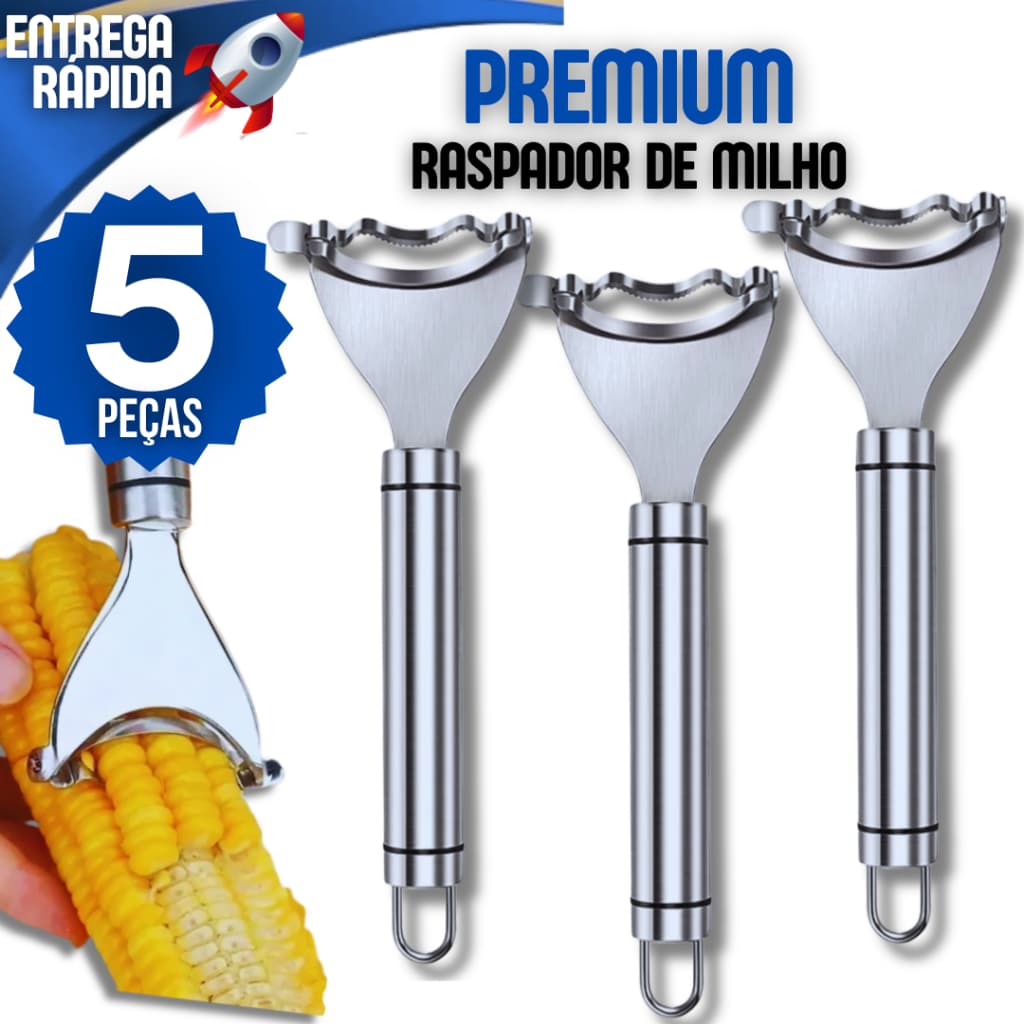 Kit 1 3 Ou 5 Descascador De Milho Inox Debulhador Raspador De Milho Fácil Prático Descascar Fruta e Vegetal