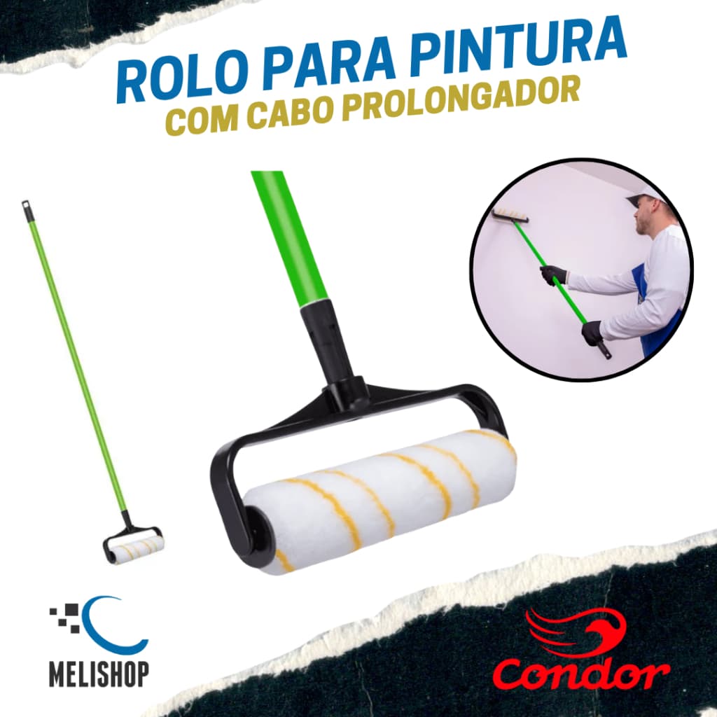 Rolo de Pintura Lã Sintética com Cabo Prolongador 1,17m Condor Ref. 8002