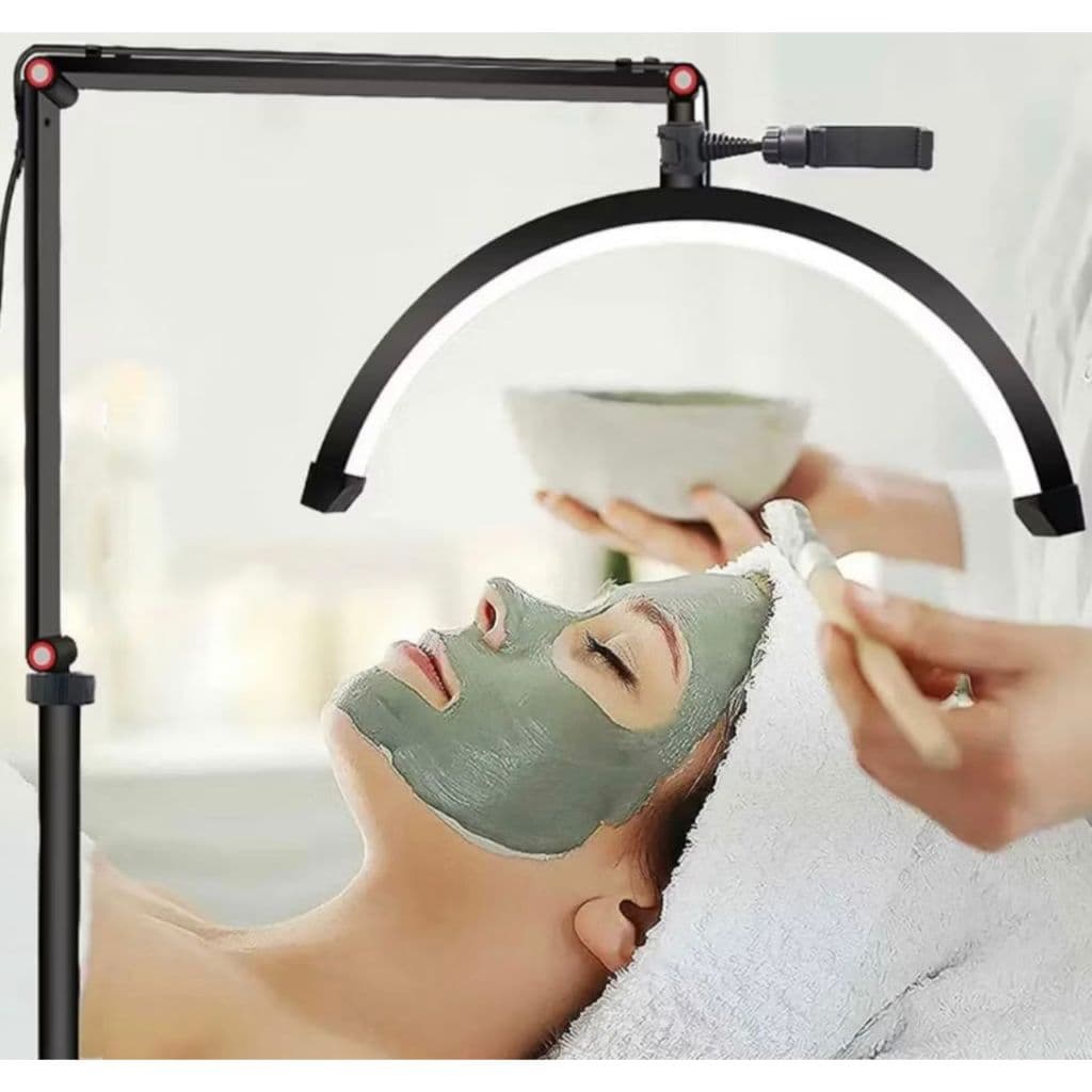 Luminária Arco Meia Lua Articulada Estética e Manicure com garra de Mesa