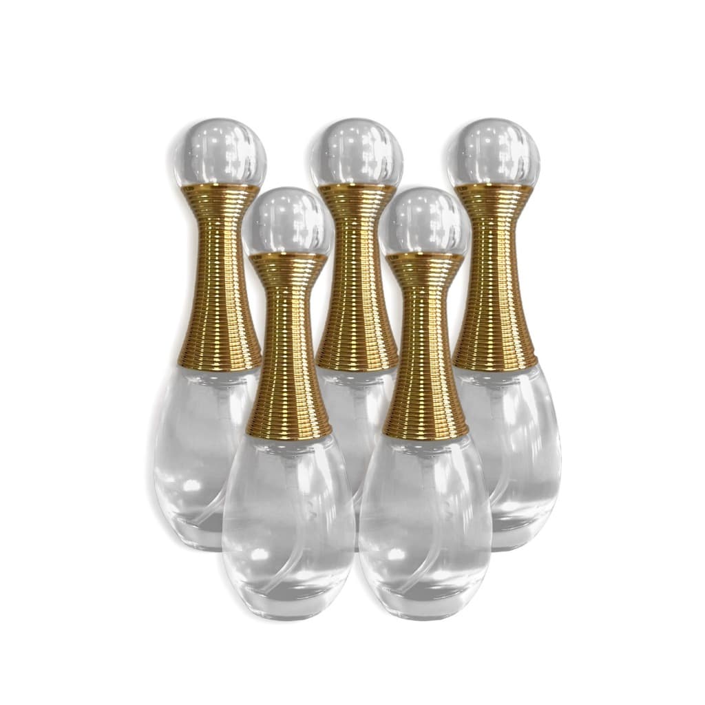 Kit 5 porta perfume jade 25ml 5un Recarregável Vidro Elegante Spray Cosmético Perfumaria
