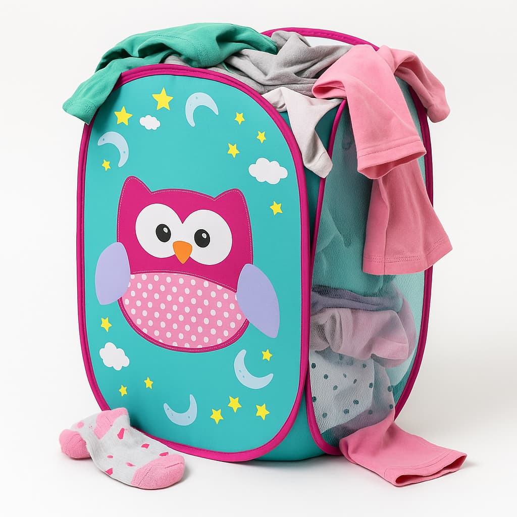 Cesto Roupa Suja Multiuso Infantil Organizador Brinquedos Dobravel