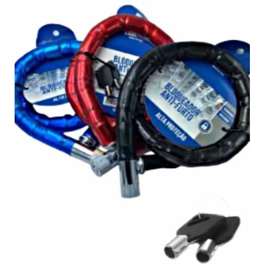 Trava Anti Furto Grossa Articulada Cadeado Moto Ou Bike 1 M X 22mm