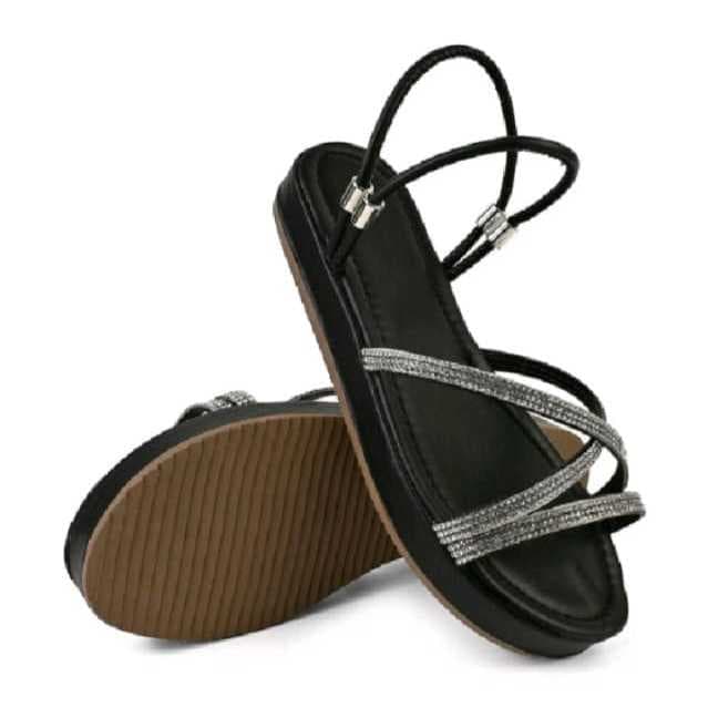 Sandália Feminina Tamanco Rasteirinha Flatform Ajustável