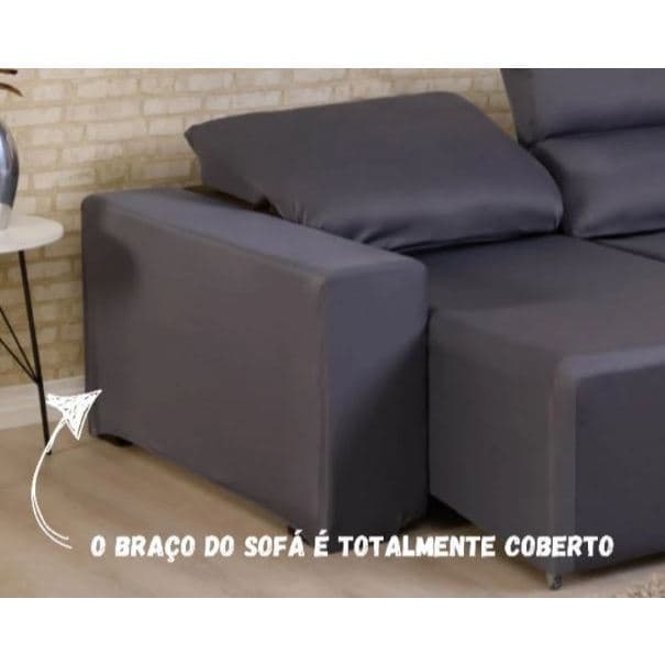 Kit Capa Protetora de Sofá Retrátil 2 Lugares + 2 Almofadas Estampadas