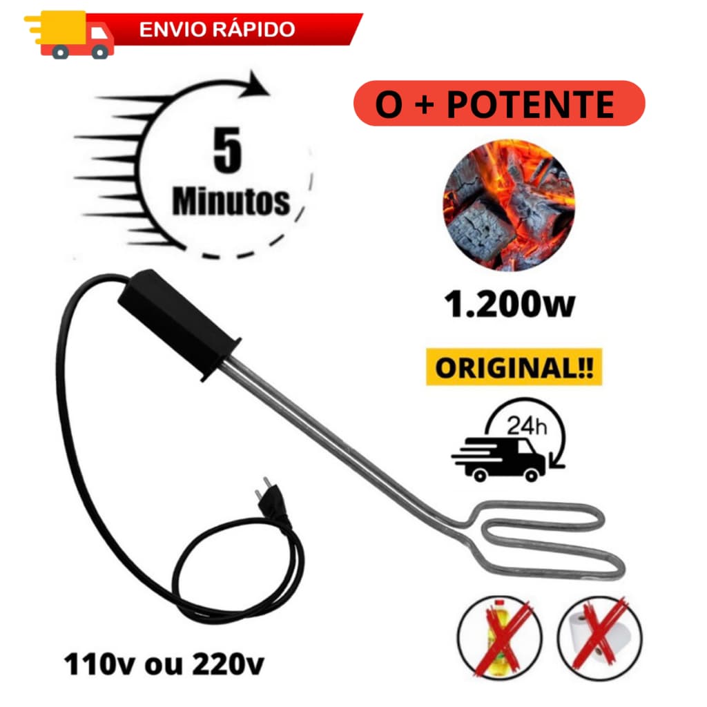 Acendedor Elétrico Para Churrasqueira A Carvao E Lareiras 110v ou 220v