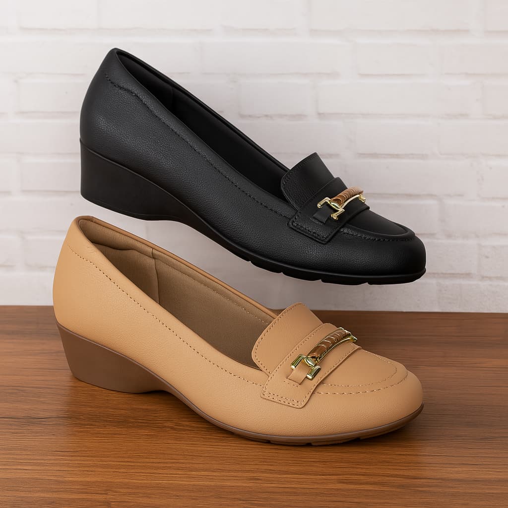 Sapato Ortopédico Modare Feminino Anabela Conforto Macia Original Trabalho Igreja Elegante 7014.287