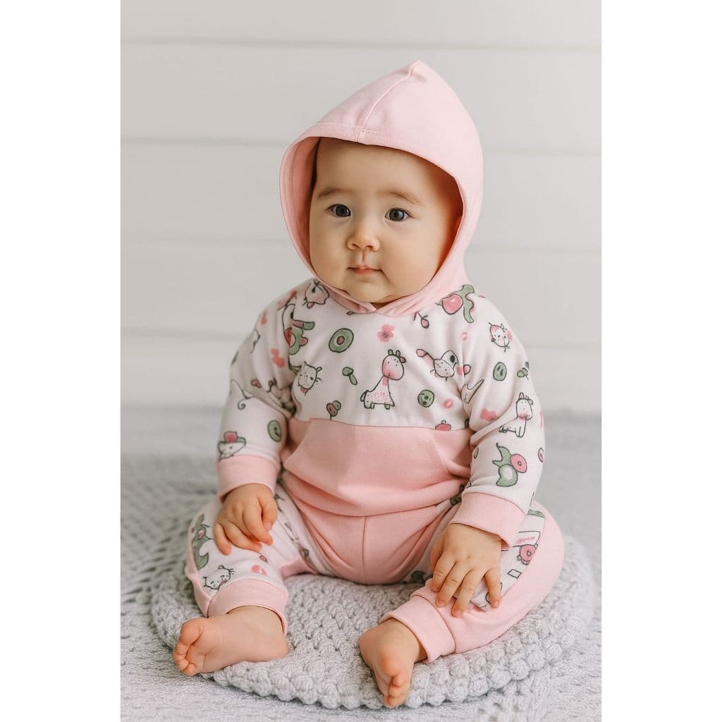 Conjunto para para bebe com touca menino e menina acompanha cabide