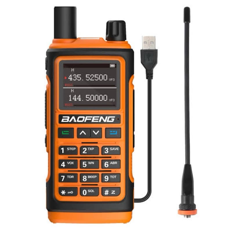 Walkie Talkie Rádio Comunicador Uv-17M AM FM UHF VHF Longo Alcance Recarregável Portátil