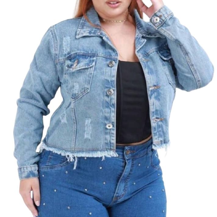 Cropped Jeans Plus Size Moda Feminina