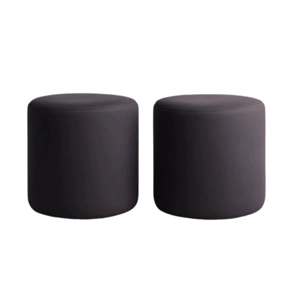 Kit 2 Puff Aton Cilíndrico Decorativo Veludo Sala Salão Recepção Quarto-HS Encantus
