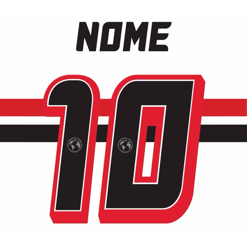 Fonte em termocolante do São Paulo para personalizar camisas 2025