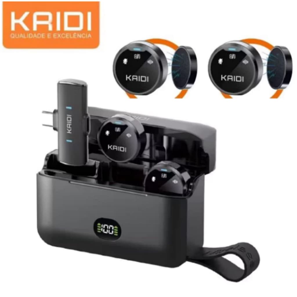 KAIDI Microfone de Lapela Profissional Redondo Magnético Para IPhone XR 11 12 13 14 15 16 16 PRO MAX
