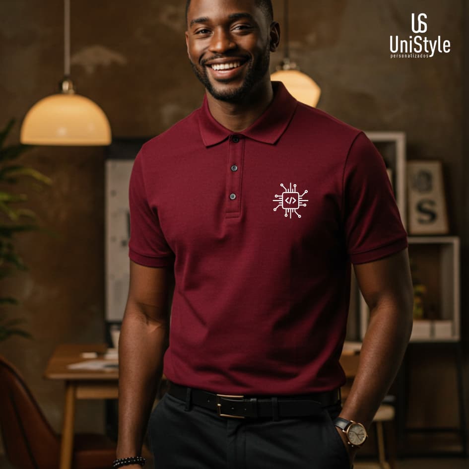 Camisa Gola Polo Analise e Desenvolvimento de Sistemas Emblema Unissex em Malha Piquet Premium