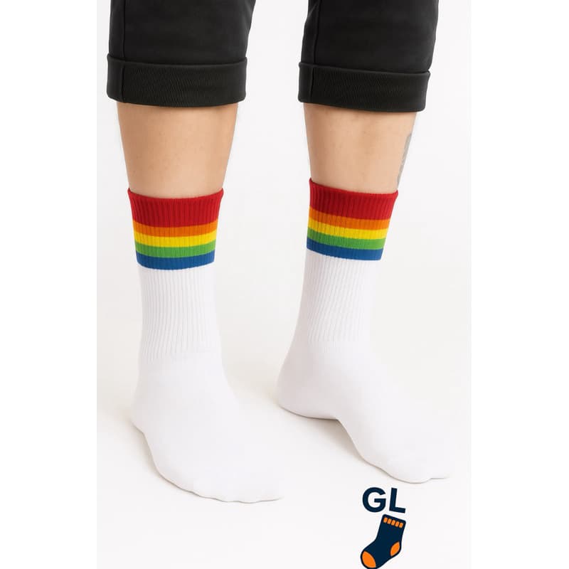 Kit 6 Pares Meias Cano Alto Coloridas Arco Íris 🏳️‍🌈 qualidade premium