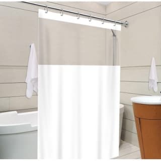 Cortina de Box 138x198cm Banheiro com Visor Transparente sem silk com Ganchos - Anti-Mofo  100% PVC Diversas Cores