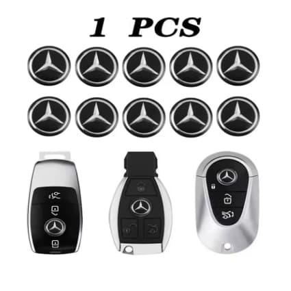 Emblema logotipo para chave canivete Mercedes Benz Classe A Sprinter Caminhão  14mm diâmetro  resina alto relevo cromado